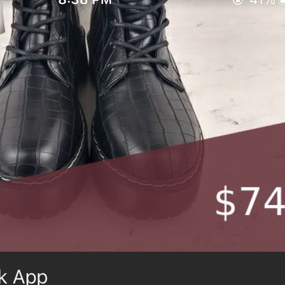 Croc & Chain Chunky Platform Combat Boots
